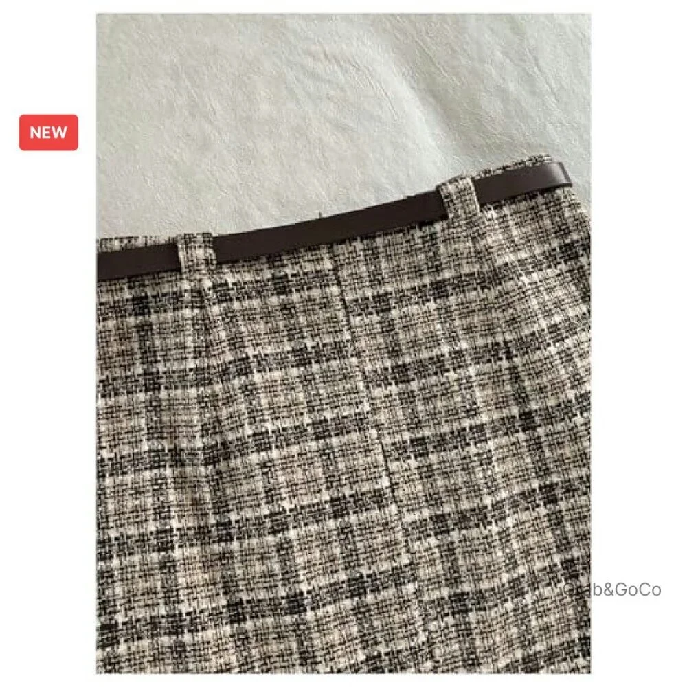 Vintage Gingham Plaid Wrap Skirt with Belt Y2K Retro Chic A-Line Style